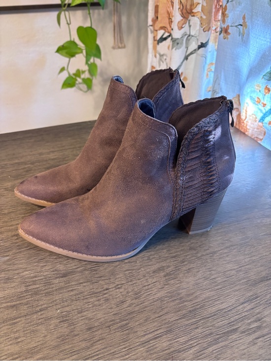 Maurices Shoes - Maurices Brown Faux Suede Pointed Ankle Booties